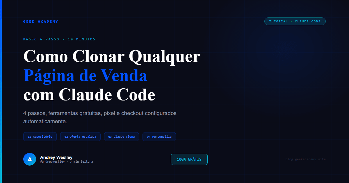 Como Clonar Qualquer Página de Venda em 10 Minutos com Claude Code (Grátis)