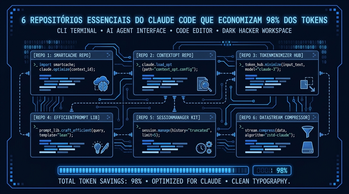 6 Repositórios Essenciais do Claude Code que Economizam 98% dos Tokens