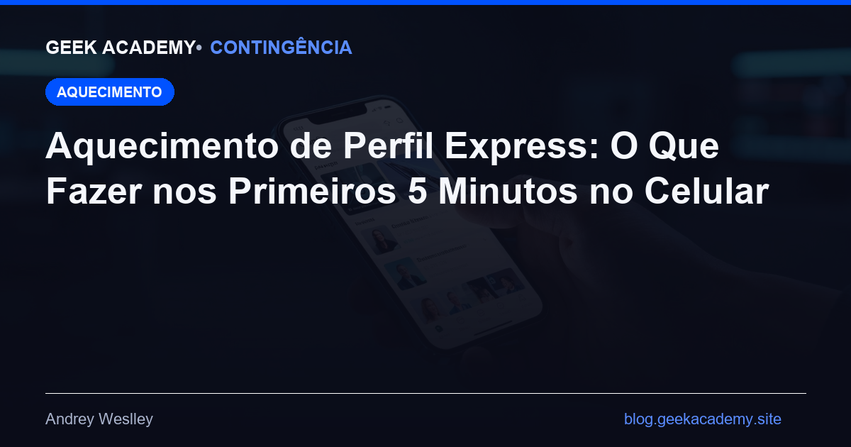 Aquecimento de Perfil Express: O Que Fazer nos Primeiros 5 Minutos no Celular