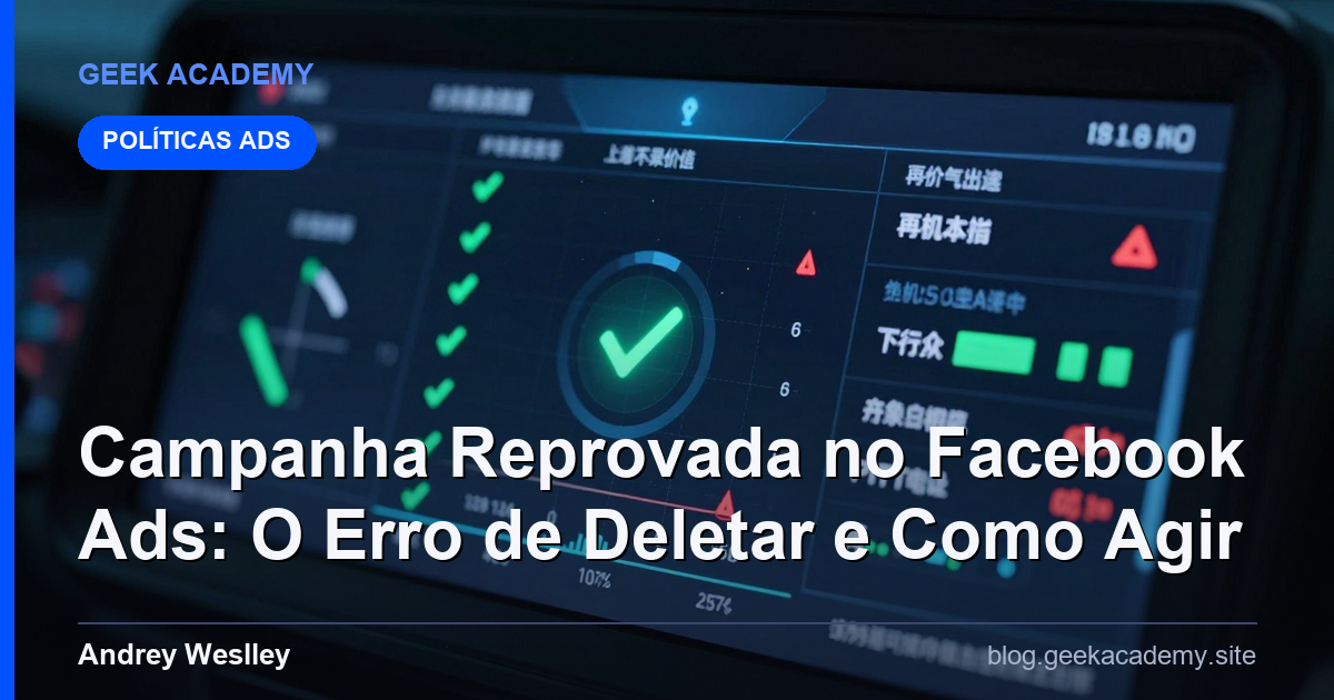 Campanha Reprovada no Facebook Ads: O Erro de Deletar e Como Agir