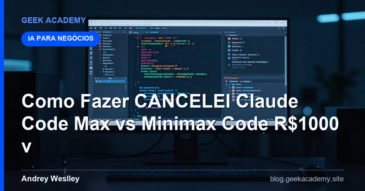 Como Fazer CANCELEI Claude Code Max vs Minimax Code R$1000 v