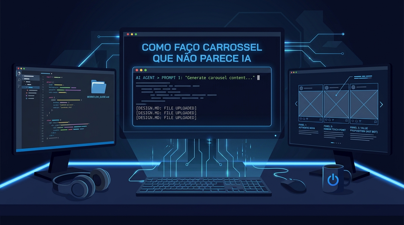 Como Faço Carrossel que Não Parece IA (1 Prompt, 1 design.md)
