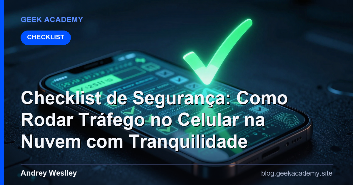Checklist de Segurança: Como Rodar Tráfego no Celular na Nuvem com Tranquilidade