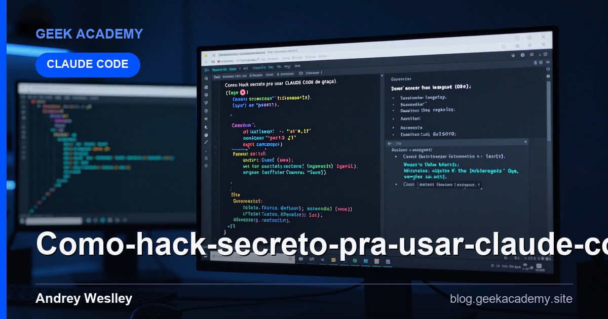 Como Hack secreto pra usar CLAUDE CODE de graça! (Tutorial Real)