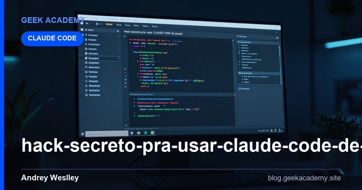 Hack secreto pra usar CLAUDE CODE de graça! Para Iniciantes