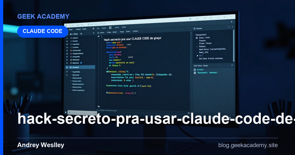 Hack secreto pra usar CLAUDE CODE de graça! Passo a Passo