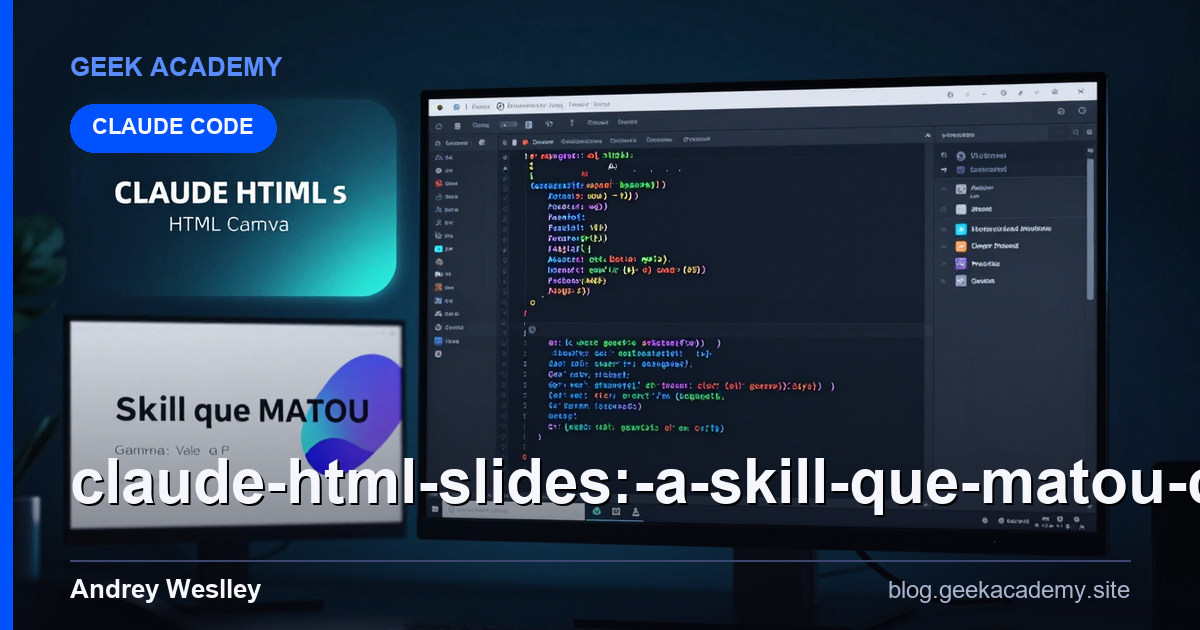 CLAUDE HTML Slides: A Skill que MATOU Canva, Gamma: Vale a Pena em 2026?