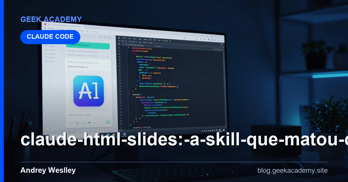 CLAUDE HTML Slides: A Skill que MATOU Canva, Gamma Preço e Review 2026