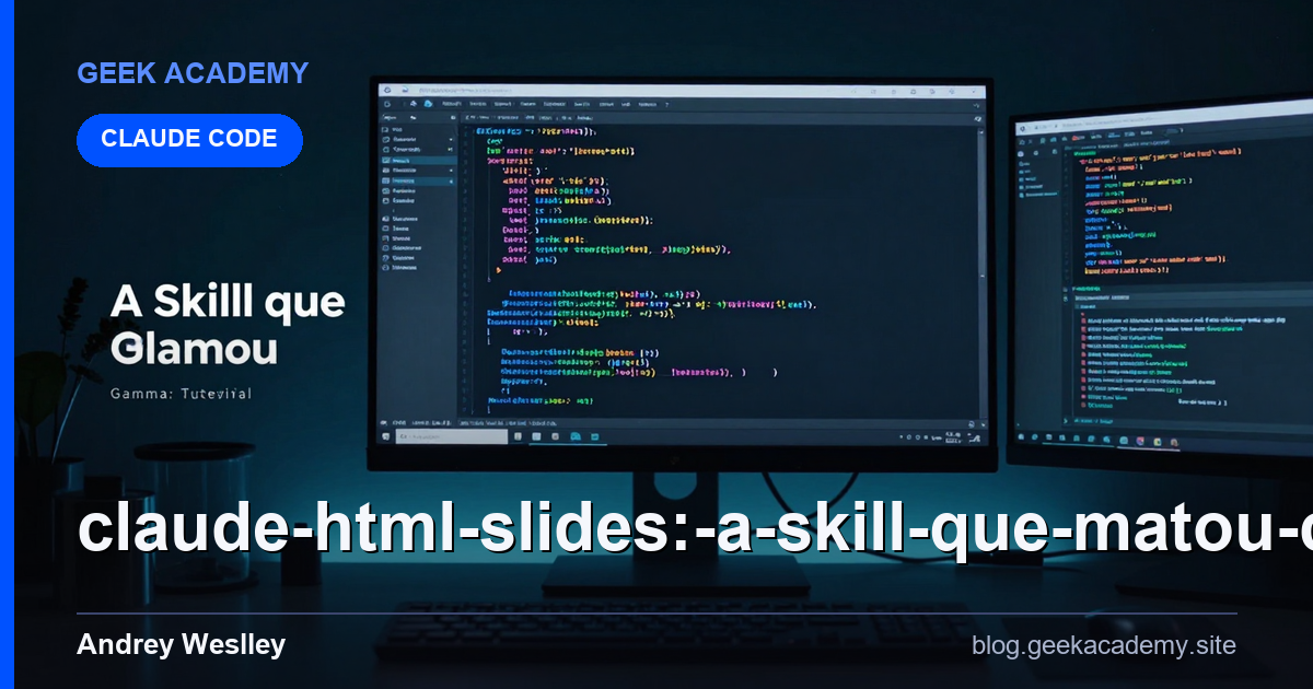 CLAUDE HTML Slides: A Skill que MATOU Canva, Gamma: Tutorial Completo 2026