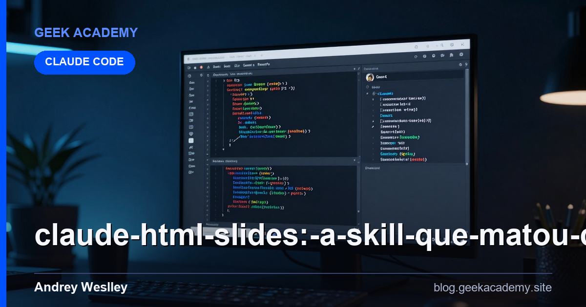 CLAUDE HTML Slides: A Skill que MATOU Canva, Gamma e PowerPo vs Alternativas