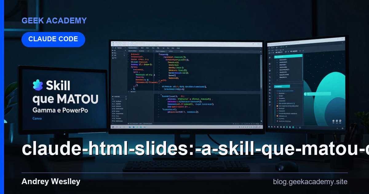 CLAUDE HTML Slides: A Skill que MATOU Canva, Gamma e PowerPo Para Iniciantes