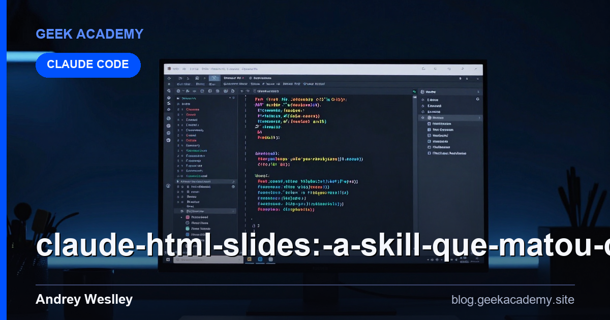 CLAUDE HTML Slides: A Skill que MATOU Canva, Gamma e PowerPo Preço e Review 2026