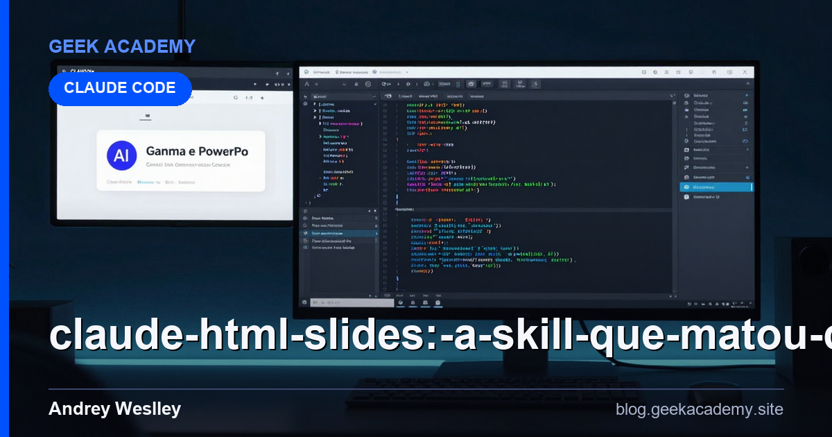 CLAUDE HTML Slides: A Skill que MATOU Canva, Gamma e PowerPo: Tutorial Completo 2026