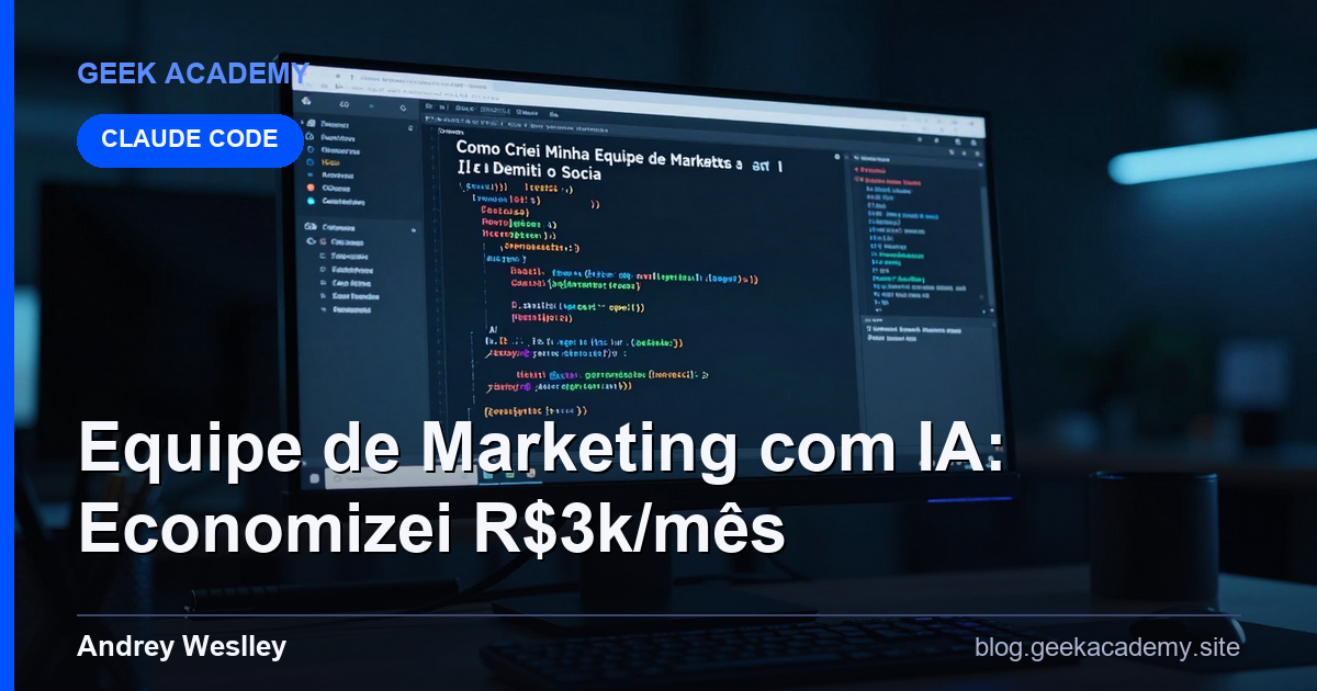 Como Criei Minha Equipe de Marketing com IA e Demiti o Social Mídia (R$3.000/mês Economizados)