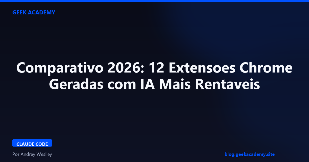 Comparativo 2026: 12 Extensoes Chrome Geradas com IA Mais Rentaveis