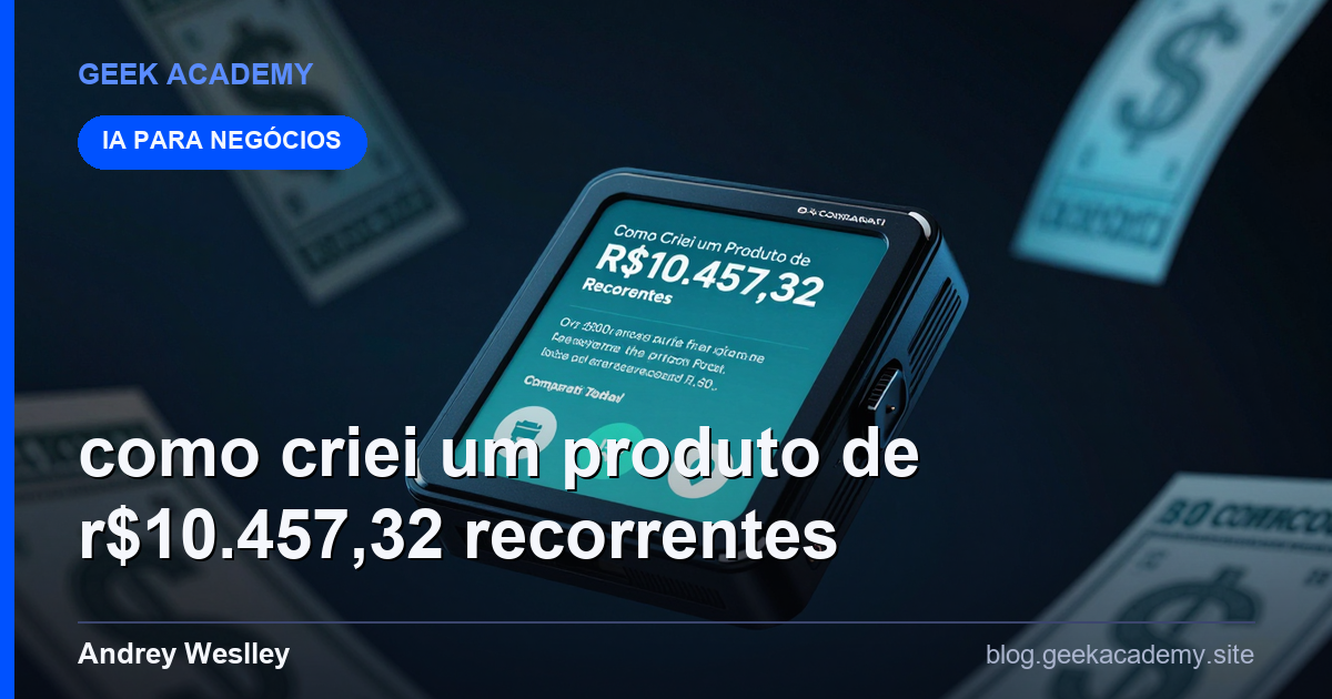 Como Criei um Produto de R$10.457,32 Recorrentes 1 Comparativo 2026