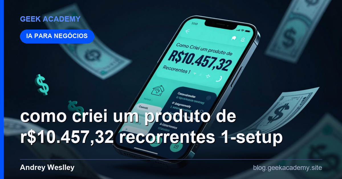 Como Criei um Produto de R$10.457,32 Recorrentes 1 Setup