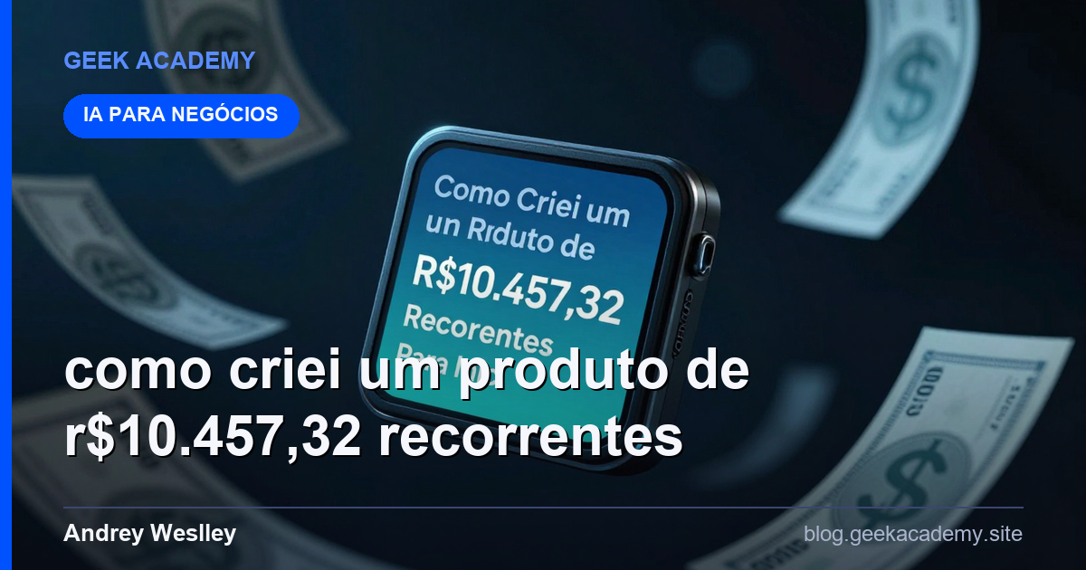 Como Criei um Produto de R$10.457,32 Recorrentes 1 Para Iniciantes