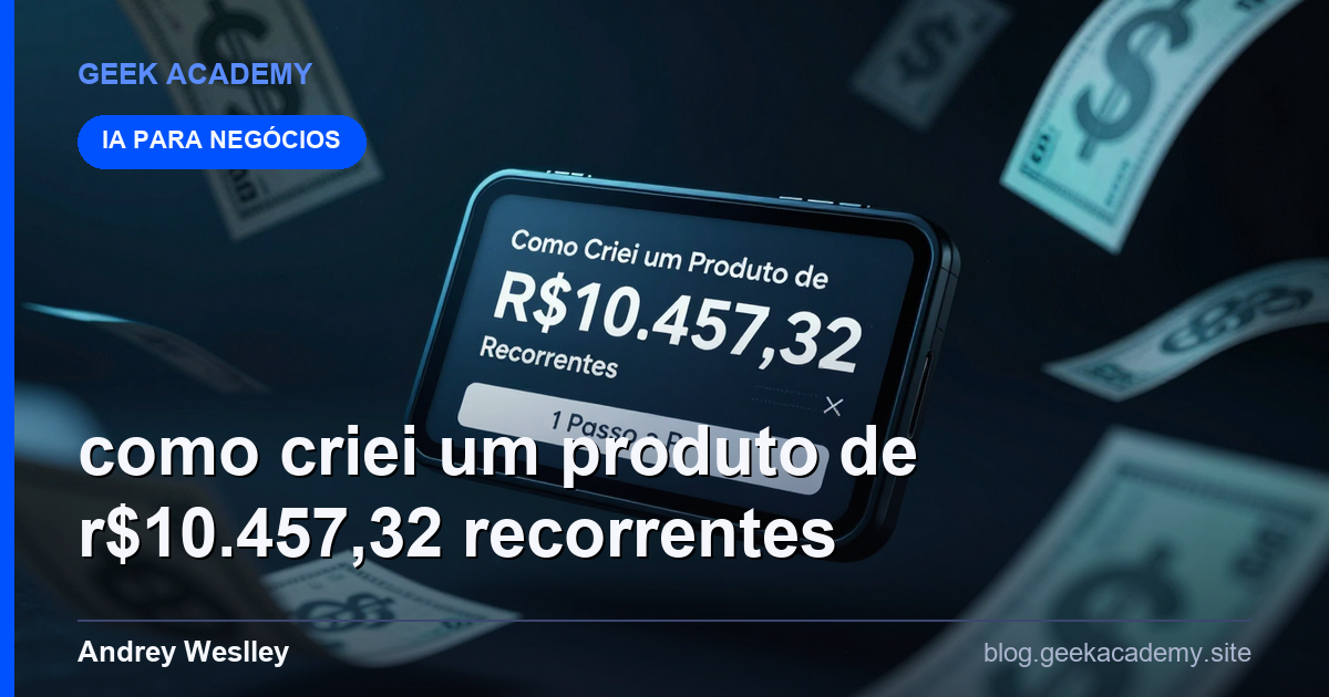 Como Criei um Produto de R$10.457,32 Recorrentes 1 Passo a Passo