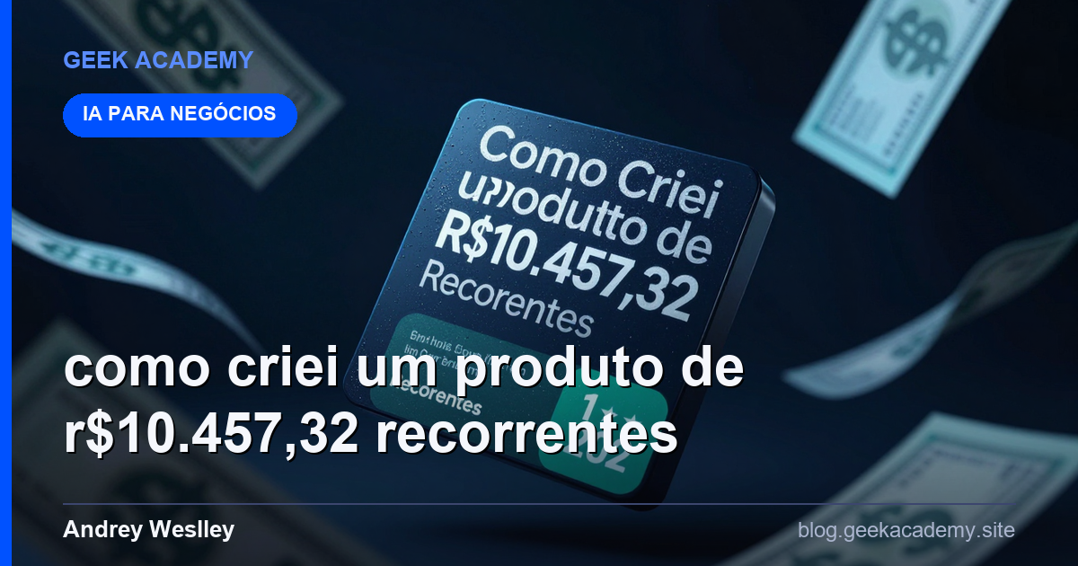 Como Criei um Produto de R$10.457,32 Recorrentes 1 Preço 2026