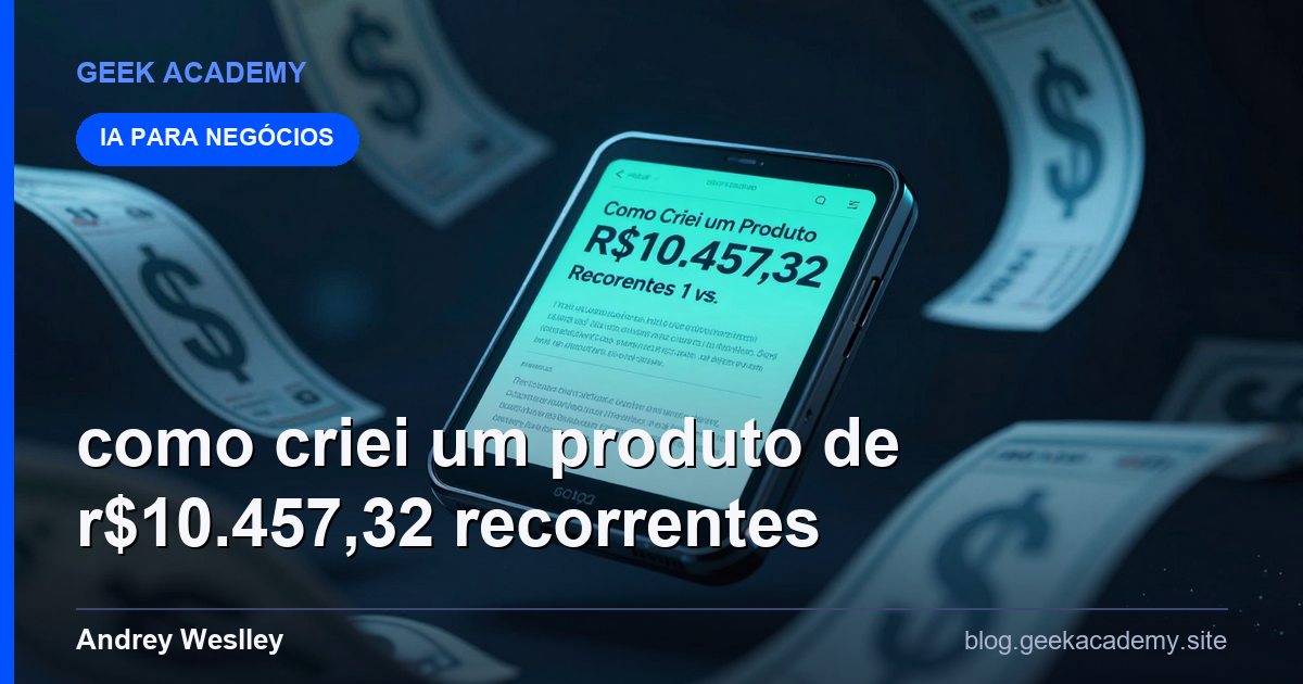 Como Criei um Produto de R$10.457,32 Recorrentes 1 vs Alternativas