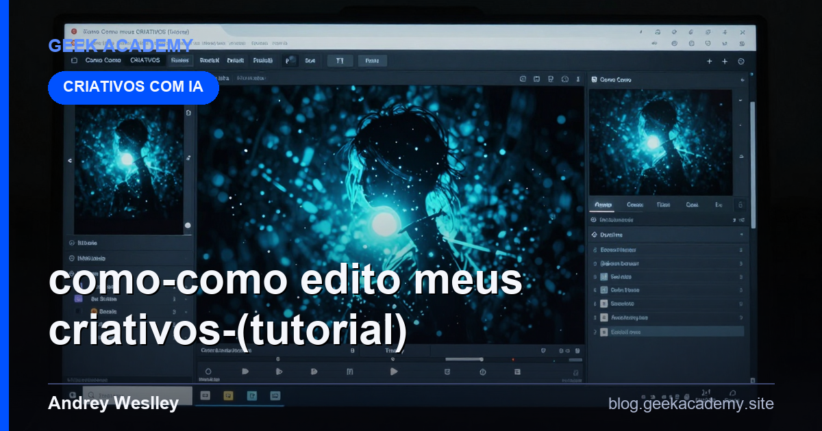 Como Como edito meus CRIATIVOS (Tutorial)