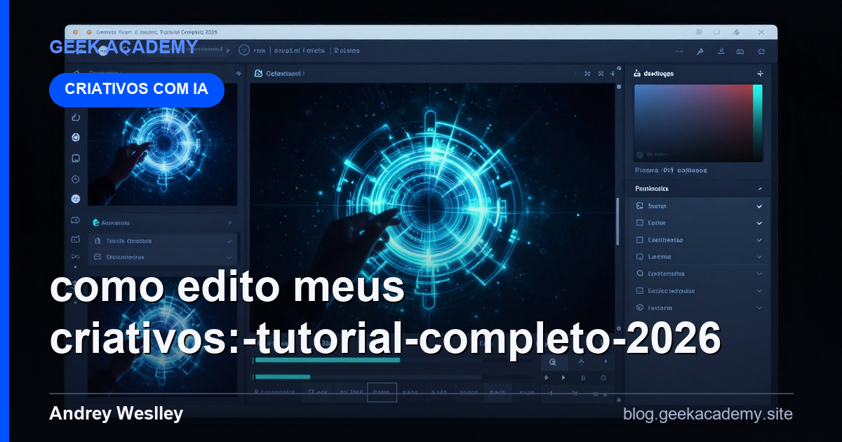 Como edito meus CRIATIVOS: Tutorial Completo 2026