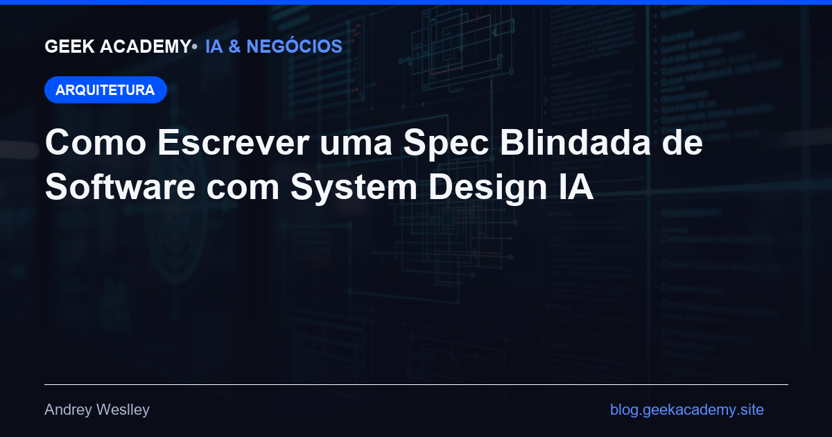 Como Escrever uma Spec Blindada de Software com System Design IA