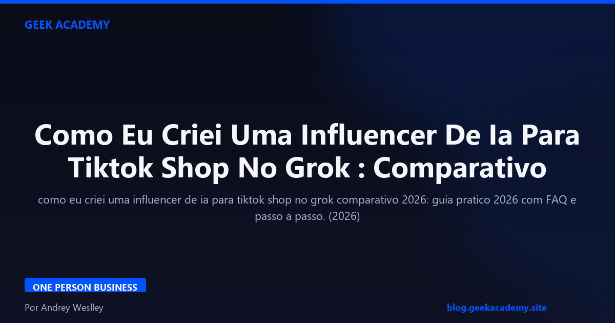 Como Eu Criei Uma Influencer De Ia Para  Comparativo 2026
