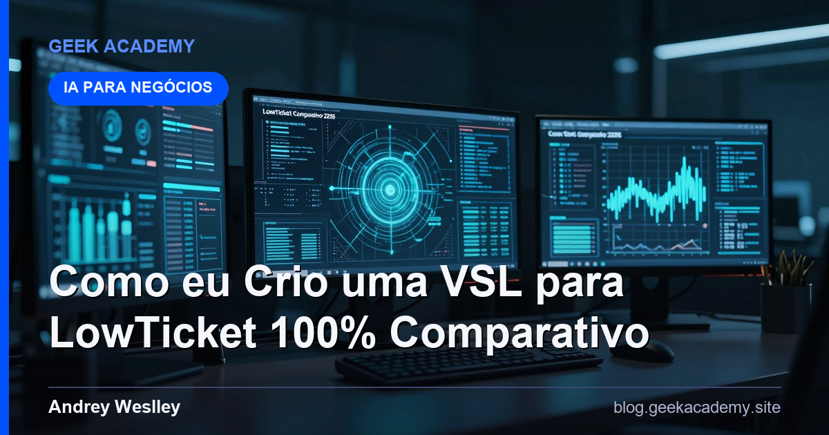 Como eu Crio uma VSL para LowTicket 100% Comparativo 2026