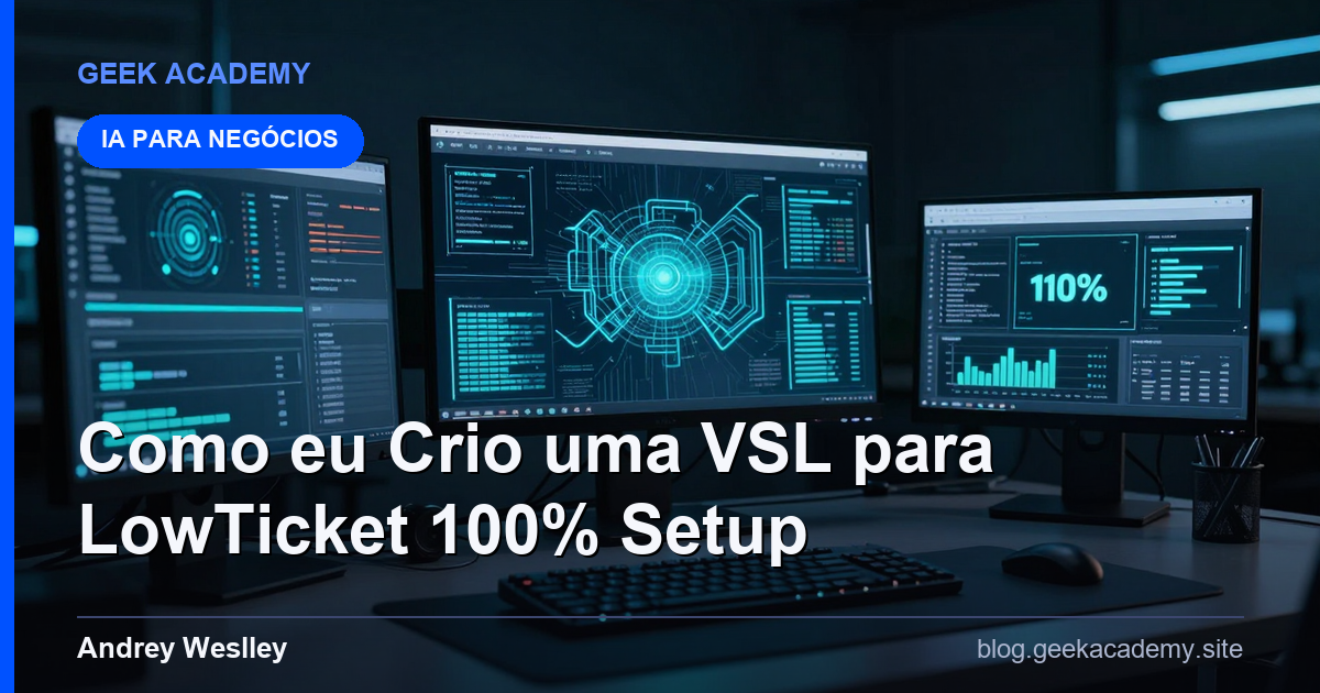 Como eu Crio uma VSL para LowTicket 100% Setup e Configuração