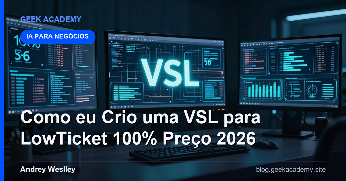 Como eu Crio uma VSL para LowTicket 100% Preço e Planos 2026