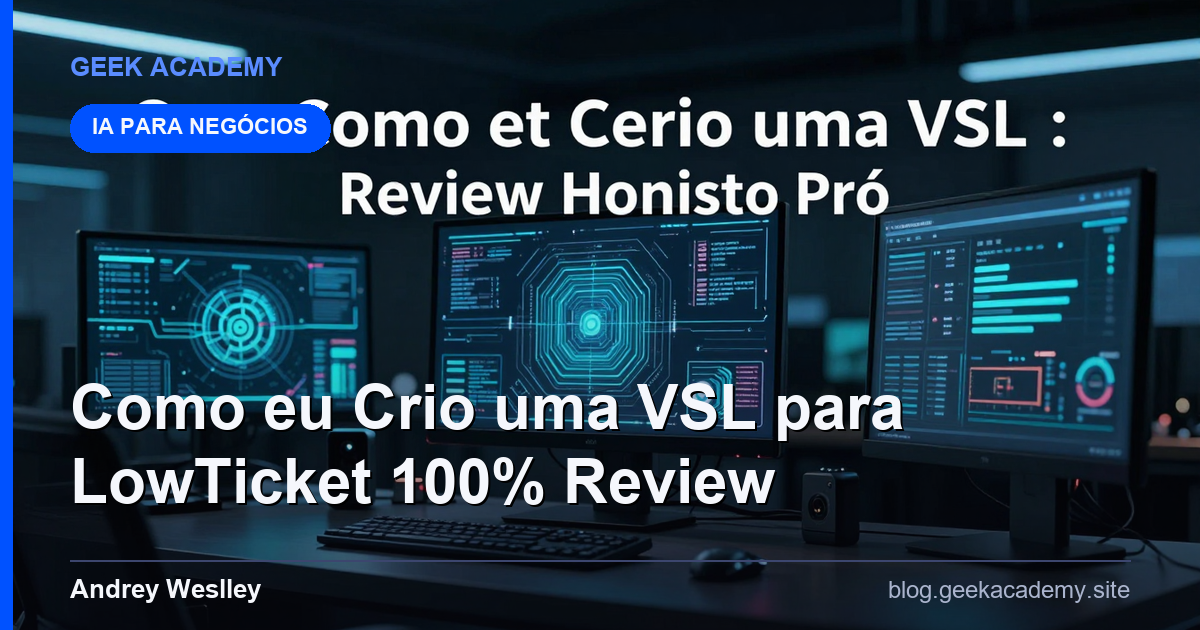Como eu Crio uma VSL para LowTicket 100%: Review Honesto Prós e Contras
