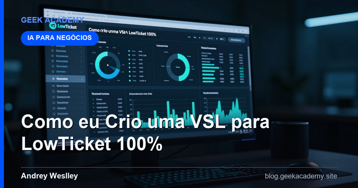 Como eu Crio uma VSL para LowTicket 100%: Tutorial Completo 2026