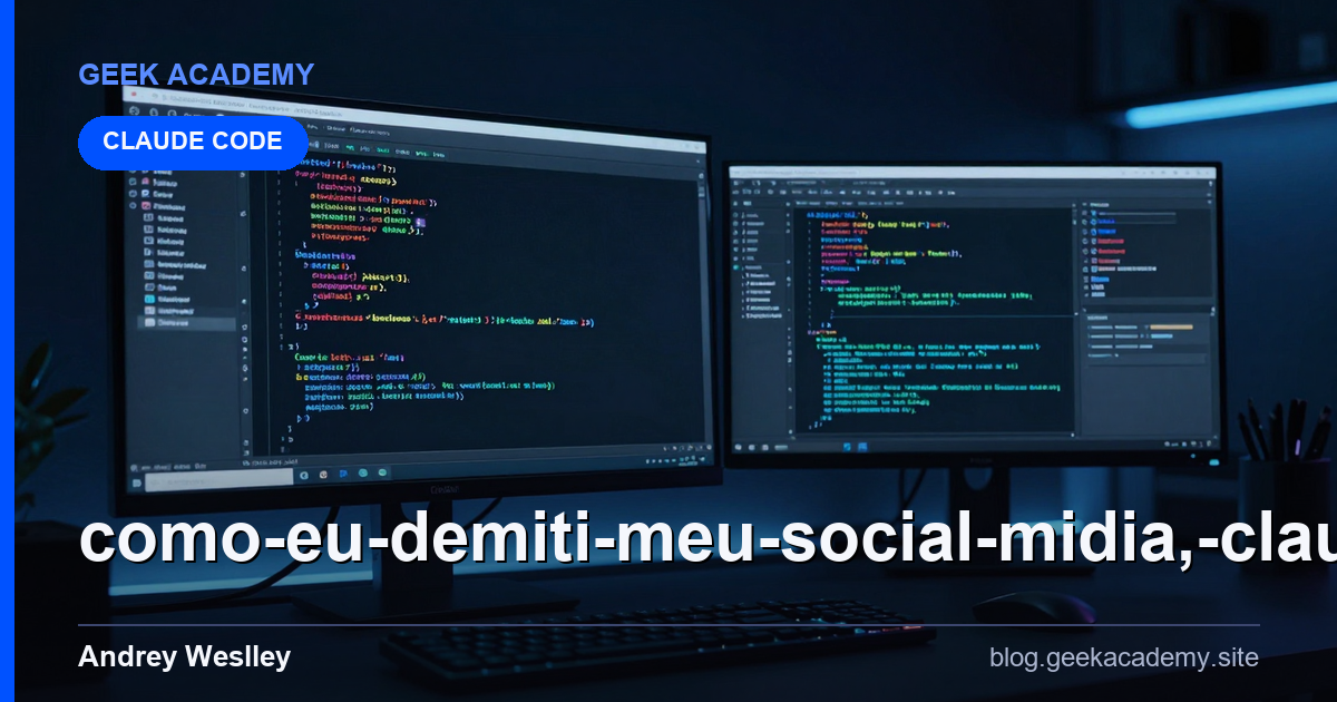 Como EU demiti meu social midia, Claude CODE fazen Setup e Configuração