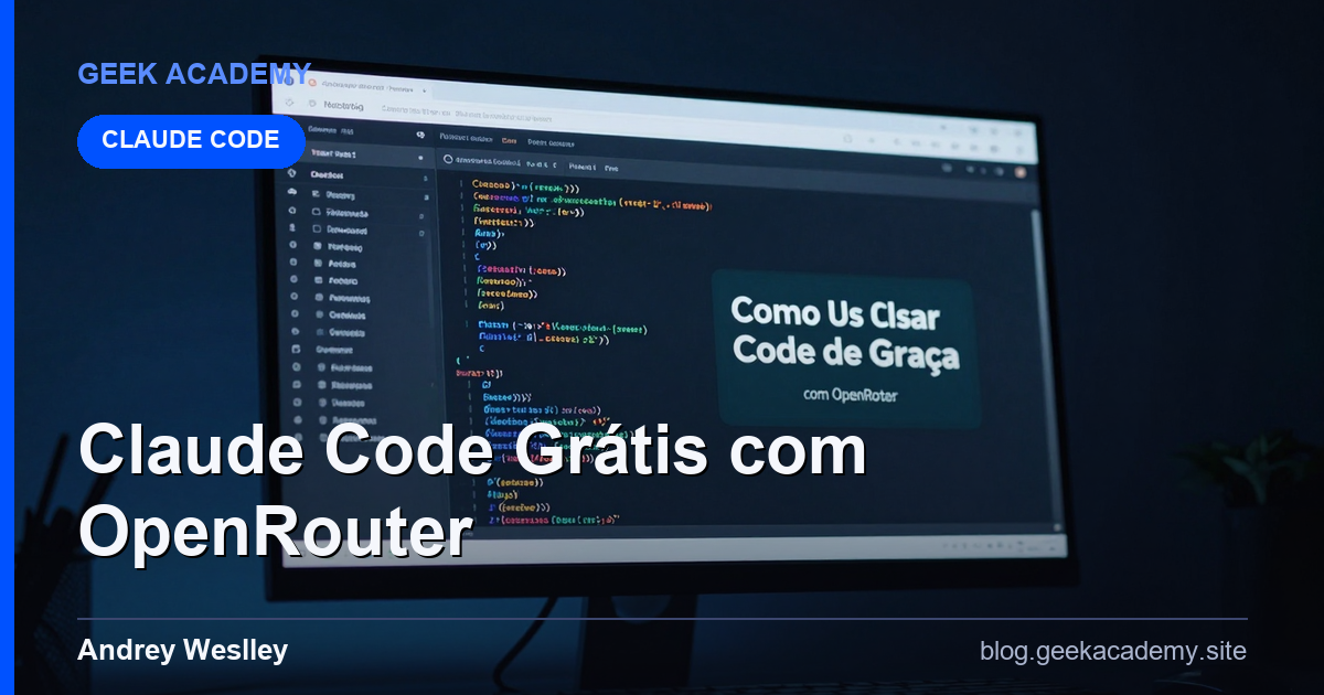 Como Usar Claude Code de Graça com OpenRouter: Acabou o Crédito, Você Não Para