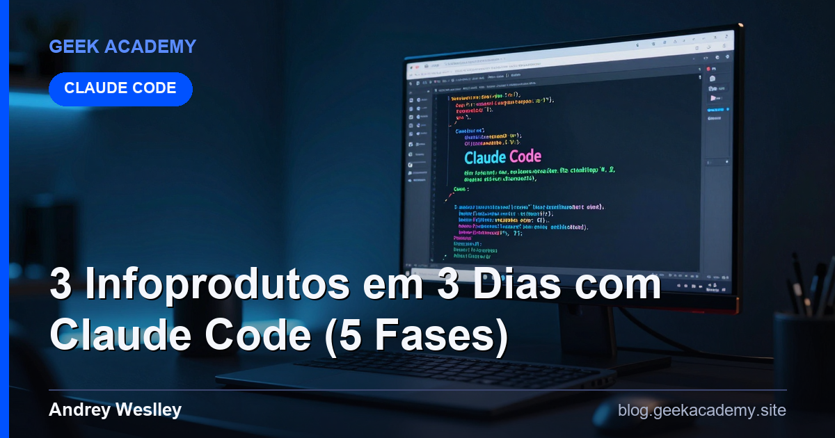 Como Criar 3 Infoprodutos em 3 Dias Usando Claude Code (A Máquina — 5 Fases)