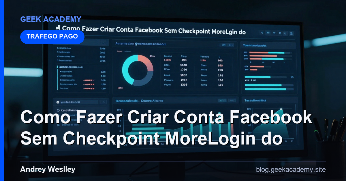 Como Fazer Criar Conta Facebook Sem Checkpoint MoreLogin do 