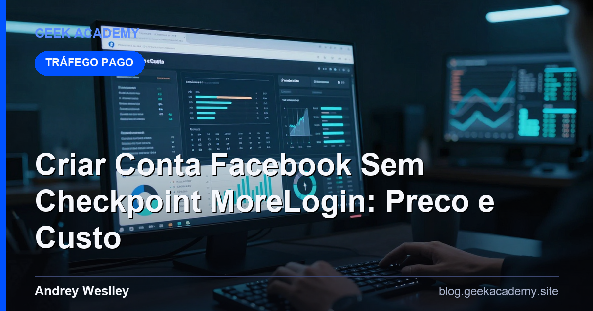 Criar Conta Facebook Sem Checkpoint MoreLogin: Preco e Custo