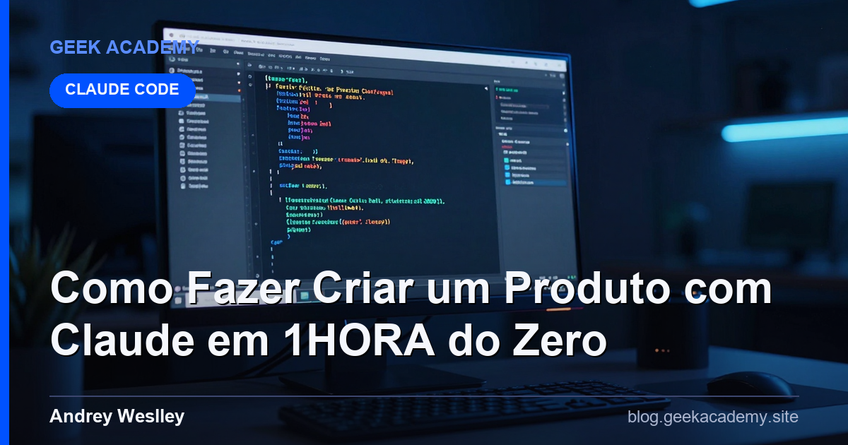 Como Fazer Criar um Produto com Claude em 1HORA do Zero