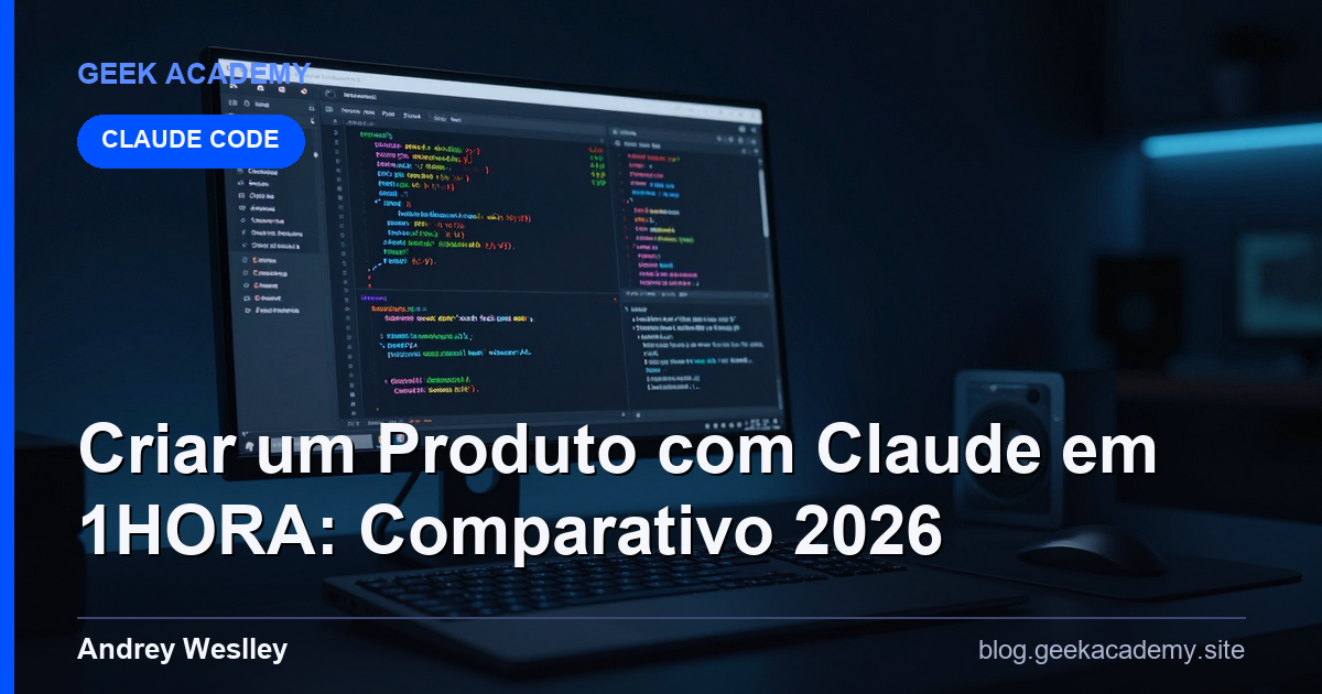 Criar um Produto com Claude em 1HORA: Comparativo 2026