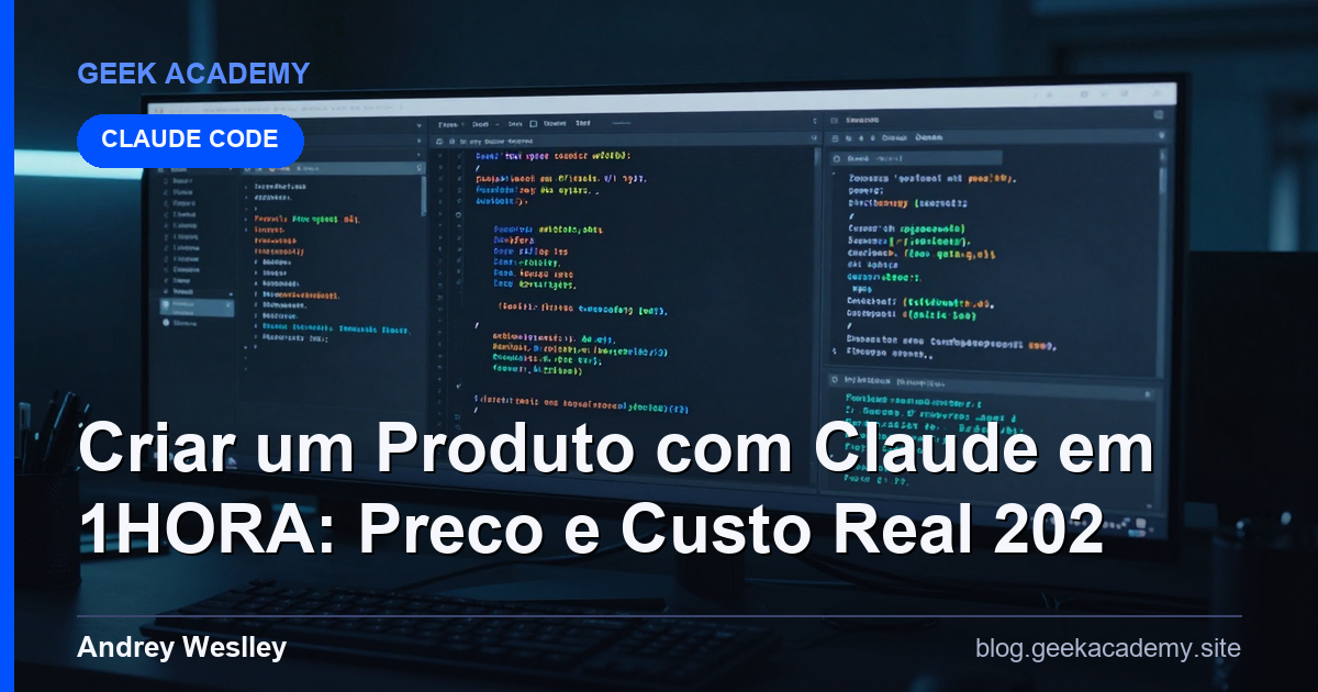 Criar um Produto com Claude em 1HORA: Preco e Custo Real 202