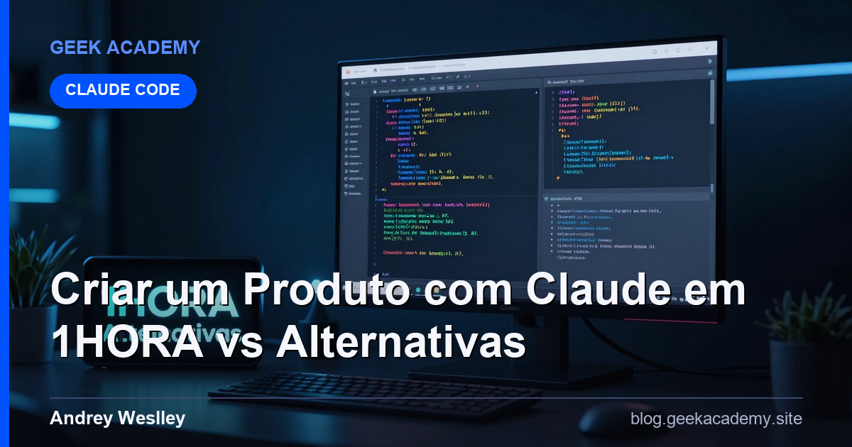 Criar um Produto com Claude em 1HORA vs Alternativas