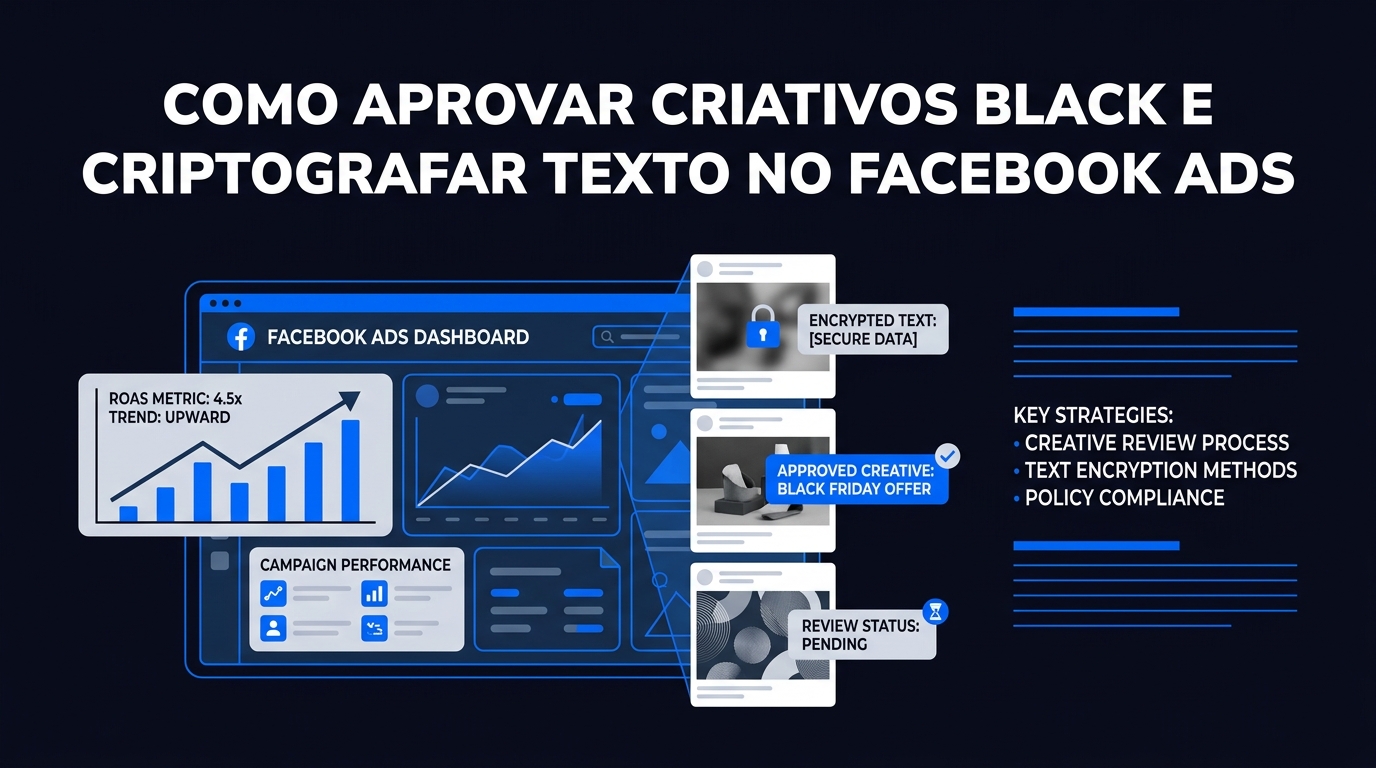 Como Aprovar Criativos Black e Criptografar Texto no Facebook Ads 2026
