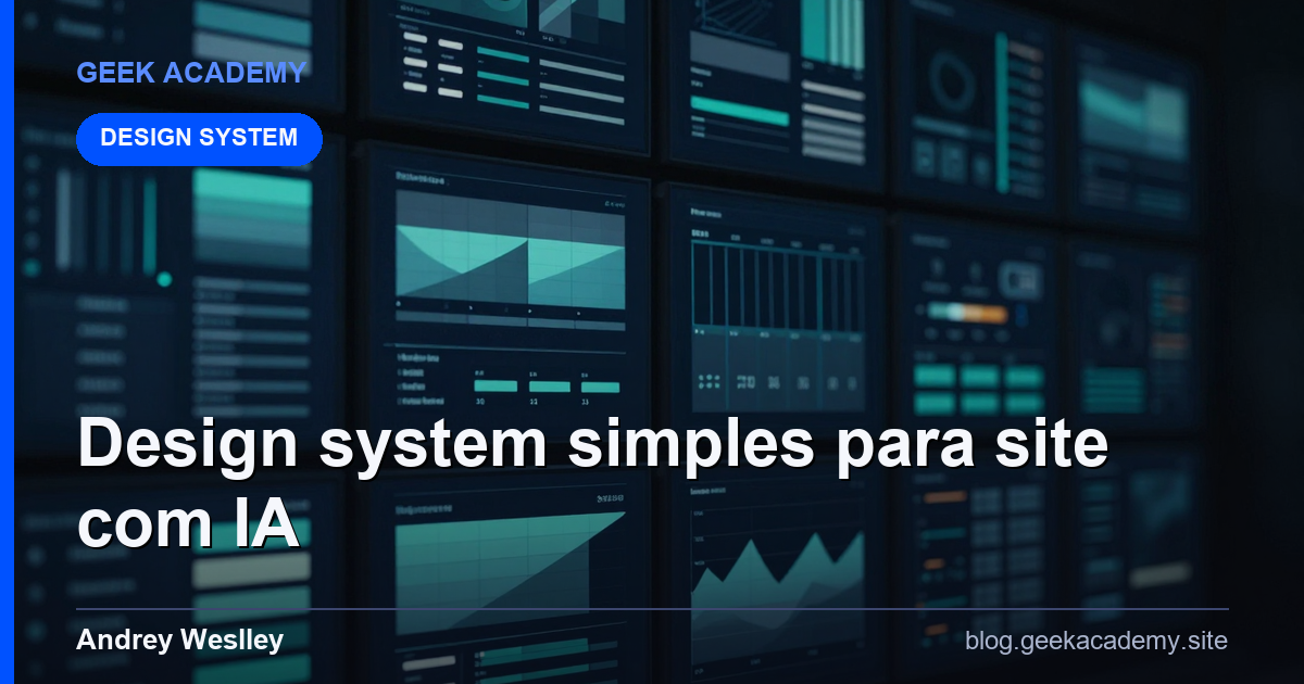 Design system simples para site com IA