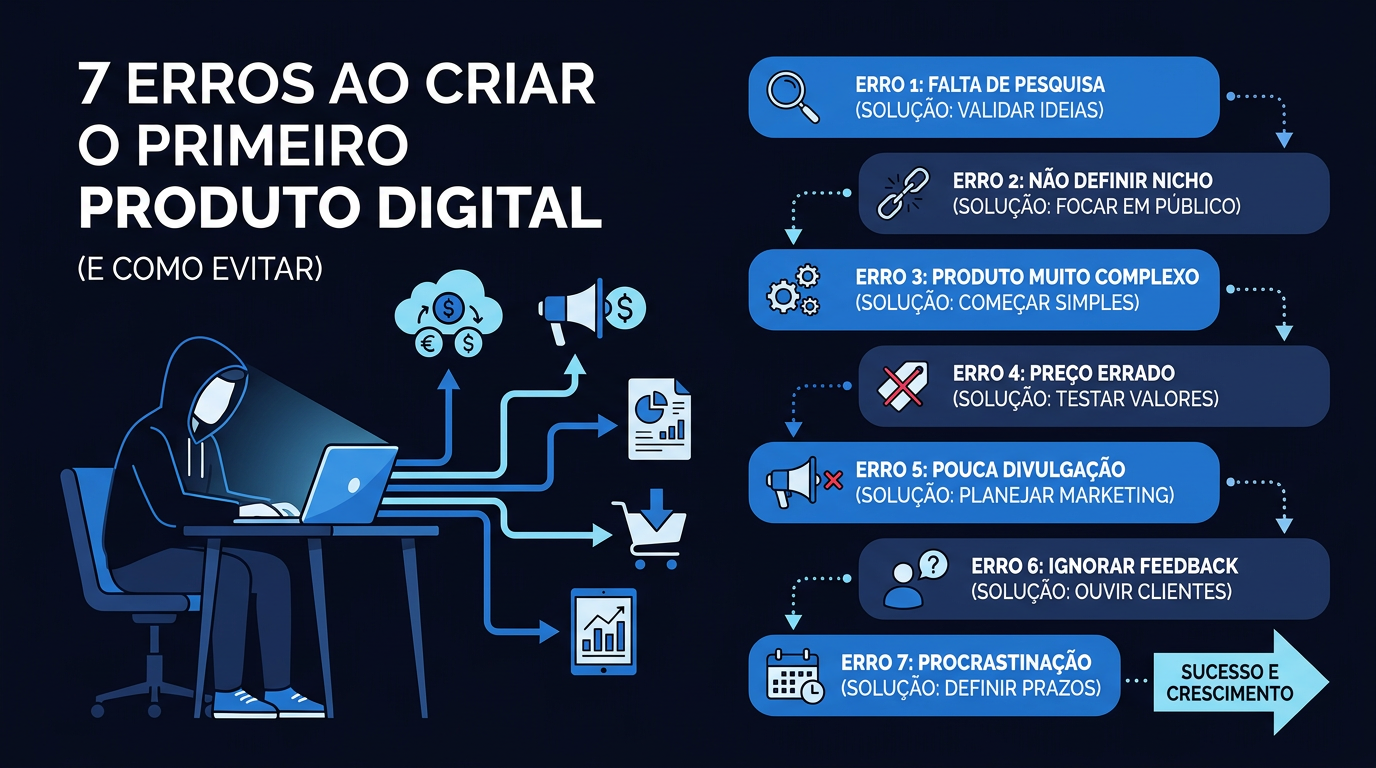 7 Erros ao Criar o Primeiro Produto Digital (e Como Evitar)