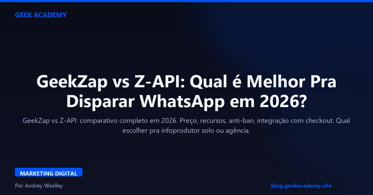GeekZap vs Z-API: Qual é Melhor Pra Disparar WhatsApp em 2026?