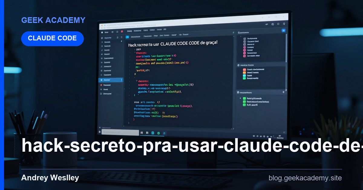 Hack secreto pra usar CLAUDE CODE de graça! Para Iniciantes