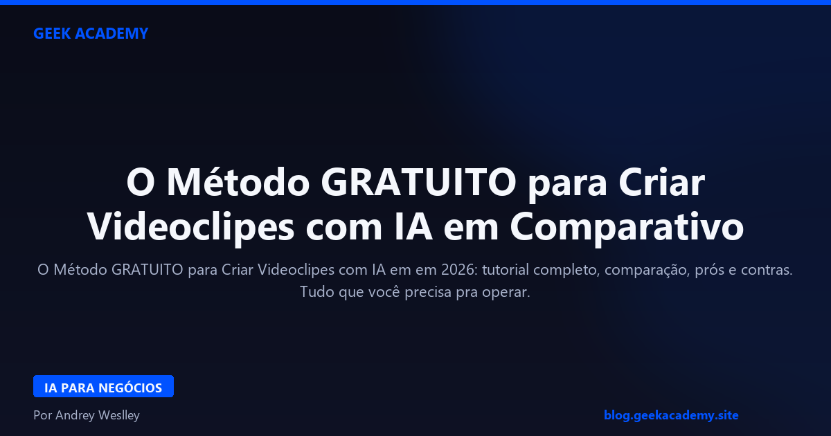 O Método GRATUITO para Criar Videoclipes com IA em Comparativo 2026