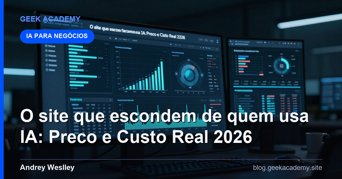 O site que escondem de quem usa IA: Preco e Custo Real 2026